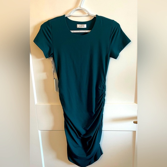 Aritzia Dresses & Skirts - Aritzia Babaton Turquoise
Ruched Sheath Midi Dress